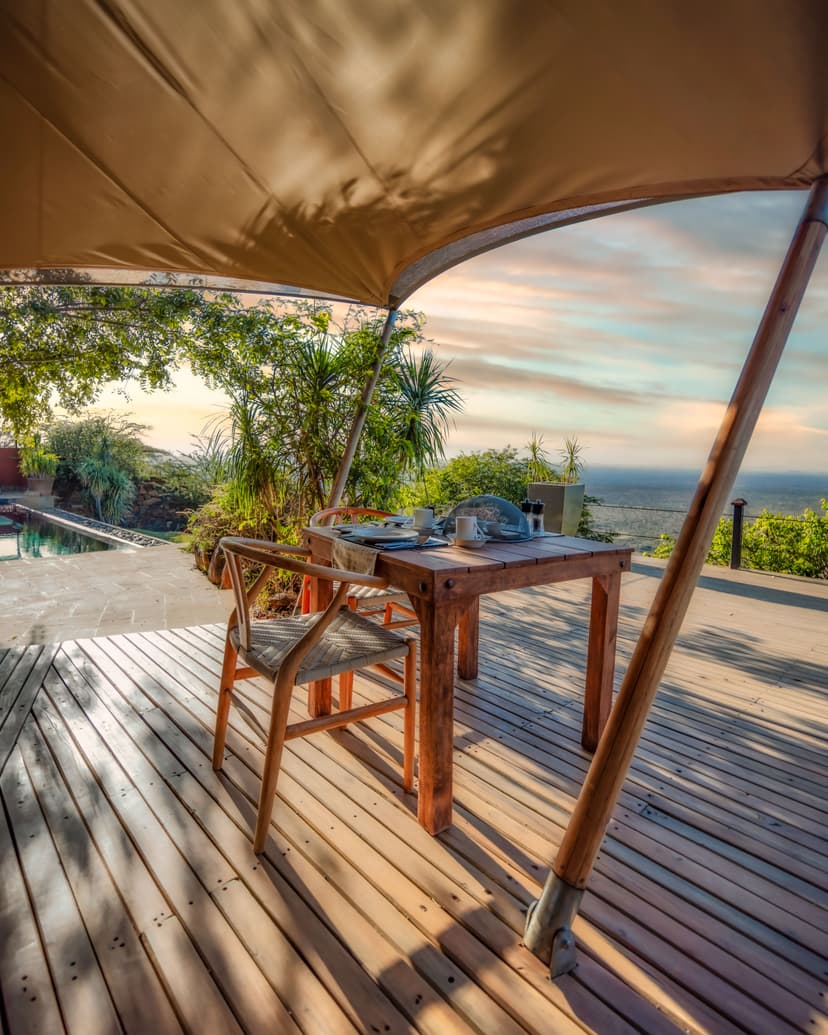 Loisaba Tented Camp Breakfast TableDeck